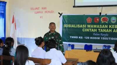 Dari Sekolah untuk Indonesia, TMMD ke-129 Kodim 1505/Tidore Bekali Pelajar dengan Wawasan Kebangsaan