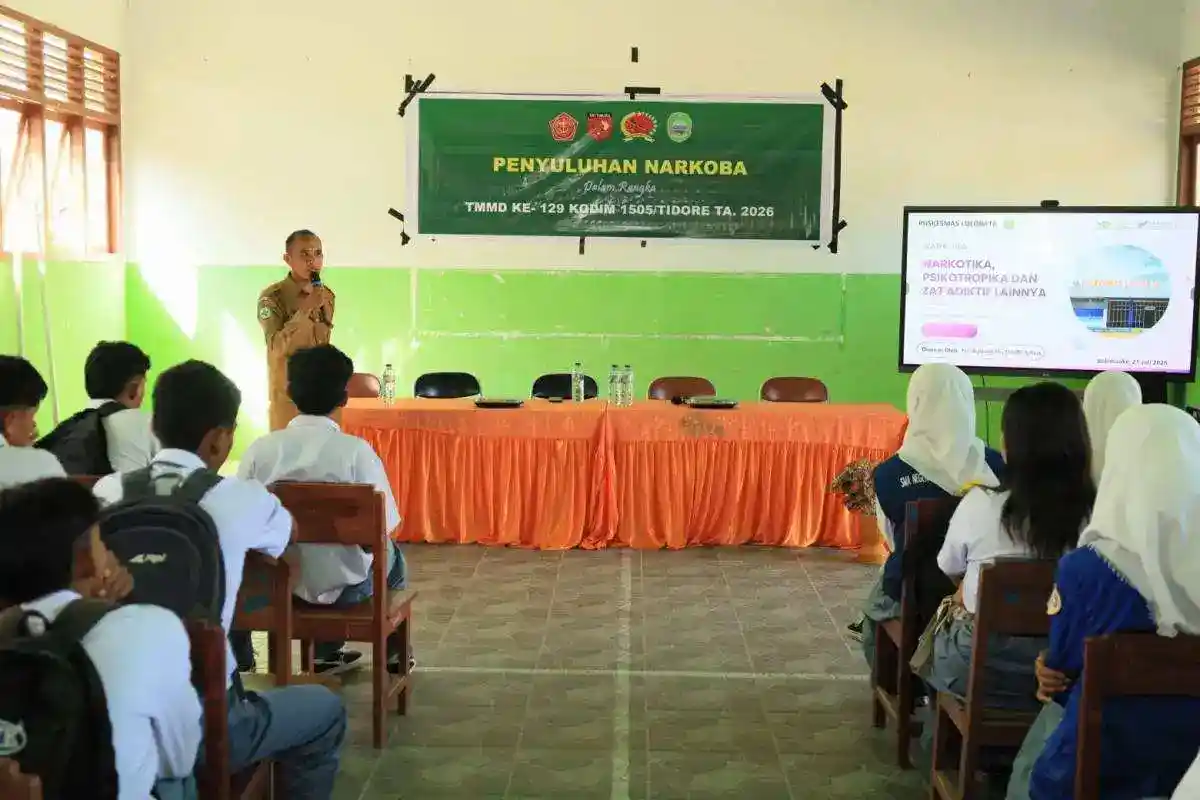 Selamatkan Masa Depan Bangsa, Satgas TMMD ke-129 Kodim 1505/Tidore Gelar Penyuluhan Bahaya Narkoba
