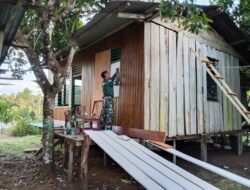 TMMD Ke-129 Kodim 1807/Sorong Selatan Mulai Wujudkan Rumah Layak Huni, Rehab RTLH Milik Ibu Diana Capai 25 Persen
