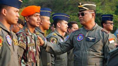Panglima TNI Tinjau Kesiapan Alutsista Demo Udara HUT Ke-81 RI