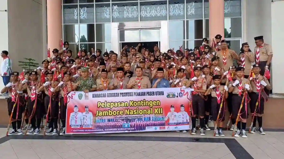 Kasdim 0913/PPU Hadiri Pelepasan Kontingen Cabang Jambore Nasional (Jamnas) XII Tahun 2026