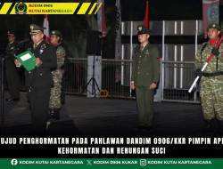 Wujud Penghormatan Pada Pahlawan, Dandim 0906/Kkr Pimpin Apel Kehormatan Dan Renungan Suci