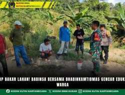 Stop Bakar Lahan, Babinsa Bersama Bhabinkamtibmas Gencar Edukasi Warga