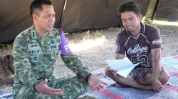 Puspsi TNI Bersama Kodim 1612/Manggarai dan Yonif TP 834/WM Berikan Trauma Healing kepada Penyintas Gempa