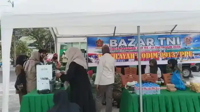 Sambut HUT ke-81 TNI, Kodim 0913/PPU Gelar Bazar Murah Serentak