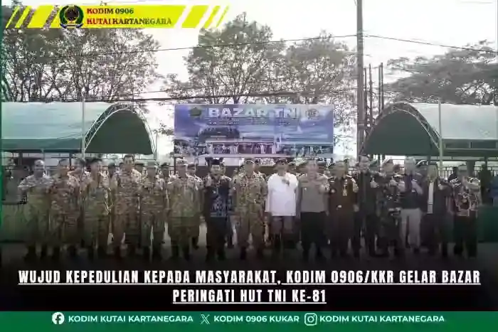 Wujud Kepedulian Kepada Masyarakat, Kodim 0906/Kkr Gelar Bazar Peringati HUT TNI Ke-81
