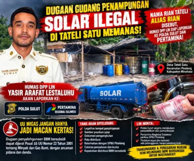 Dugaan Penampungan Solar Subsidi di Pineleng, LIN Minta Penegakan Hukum Tanpa Pandang Bulu