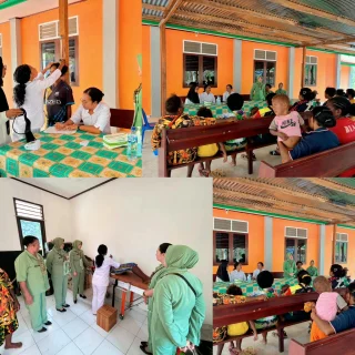 Peduli Kesehatan, Ibu-ibu Persit Gandeng Puskesmas Nuhuwei Berikan Pelayanan Kesehatan Gratis Bagi Warga Kampung Yamboi
