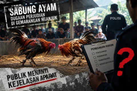 Gemarangan Nganjuk Disorot soal Judi Sabung Ayam, Penanganan Masih Dipertanyakan